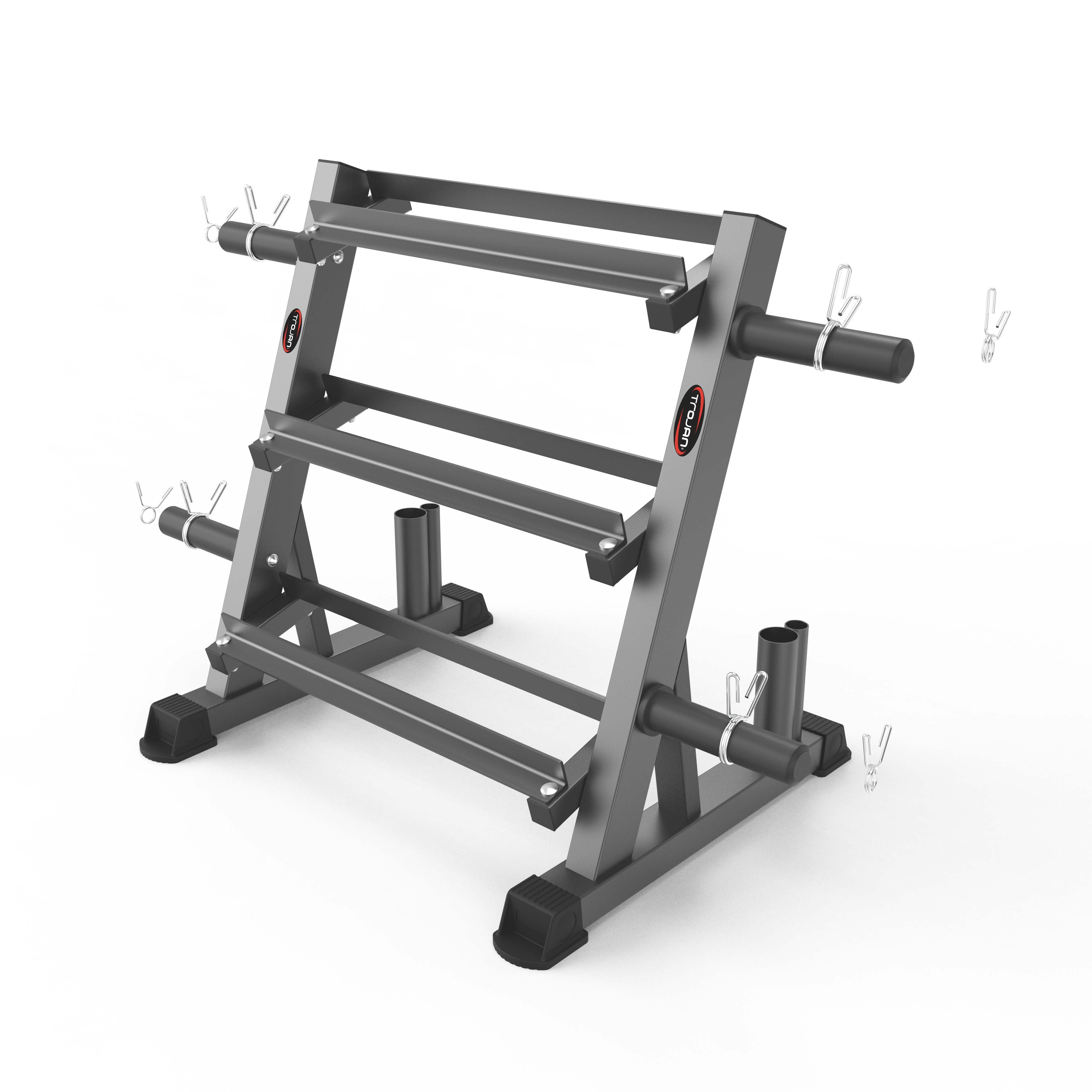 Dumbbell Rack 3 Tiers Inc Weight & Barbell Storage